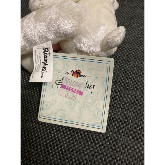 Lot of 2 Russ Berrie Russplus Lil Luv Sitting Bears Beanbag Pink Hearts Tags 6” - Picture 13 of 16